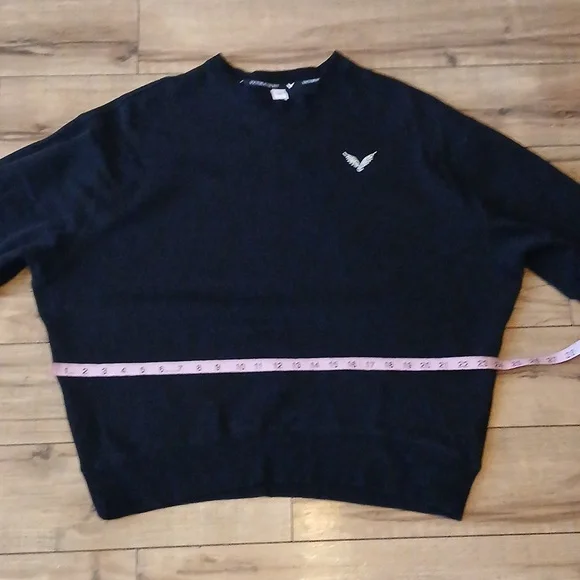 Victoria's Secret Angel Rhinestones Logo Women's Black Fleece Sweatshirt. Size M - Picture 15 of 17